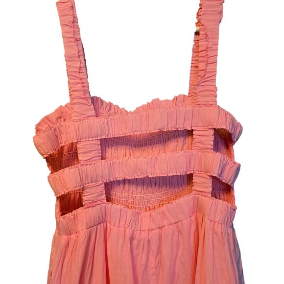 LFD pink smocked top tiered maxi dress nwt prairecore size medium - Picture 5 of 8